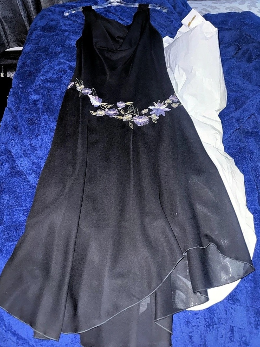 Bisou Floral Midi Dress in Black & Purple